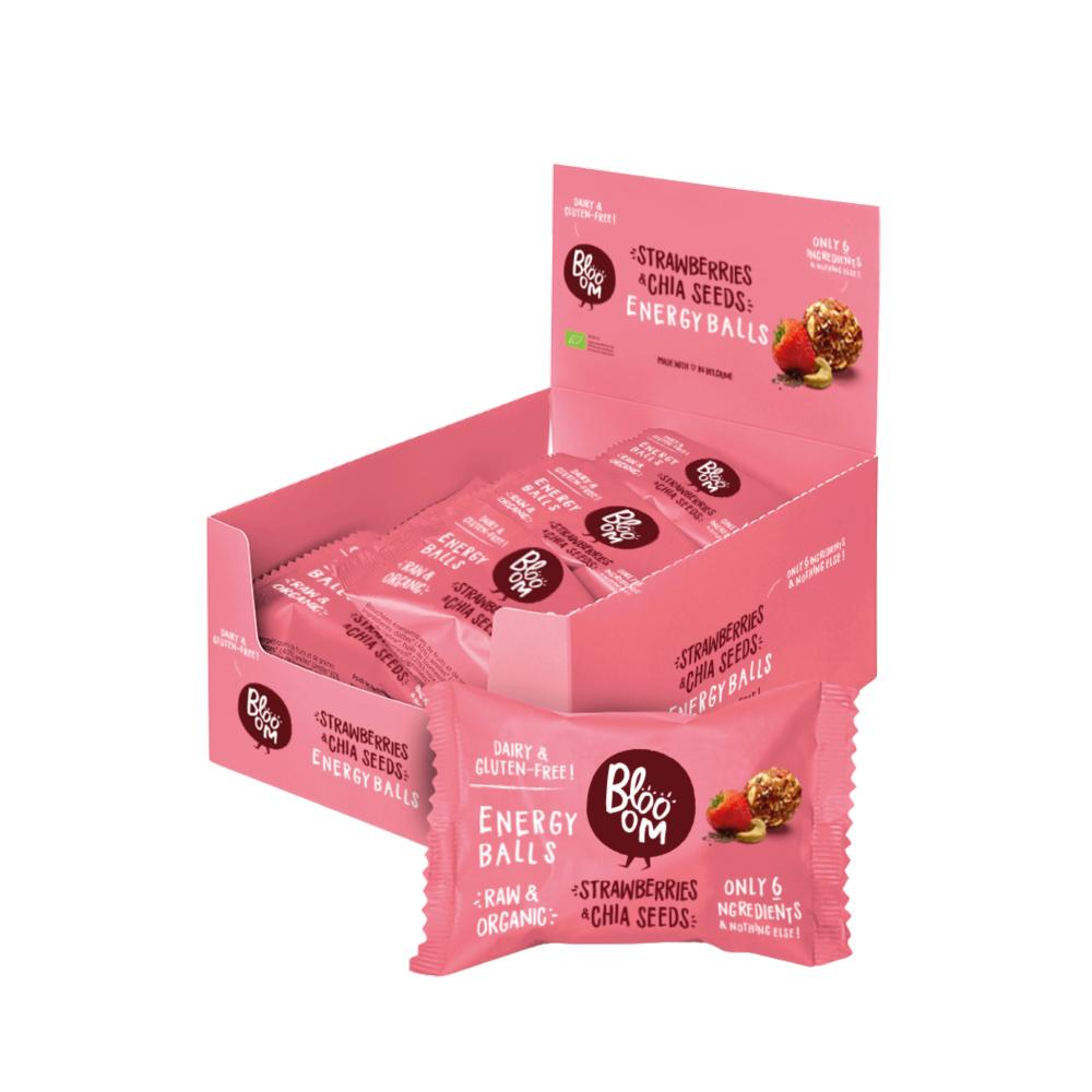 BLOOOM ENERGY BALLS STRAWBERRY & CHIA SEEDS Nature Snacks